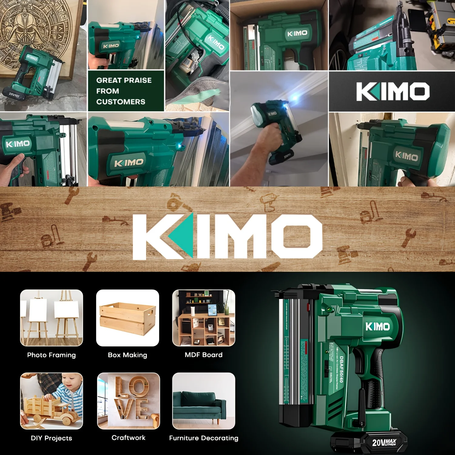 KEEHOME KIMO 18 Gauge Nail Gun - مراجعة Home Improvement Brad وسعره