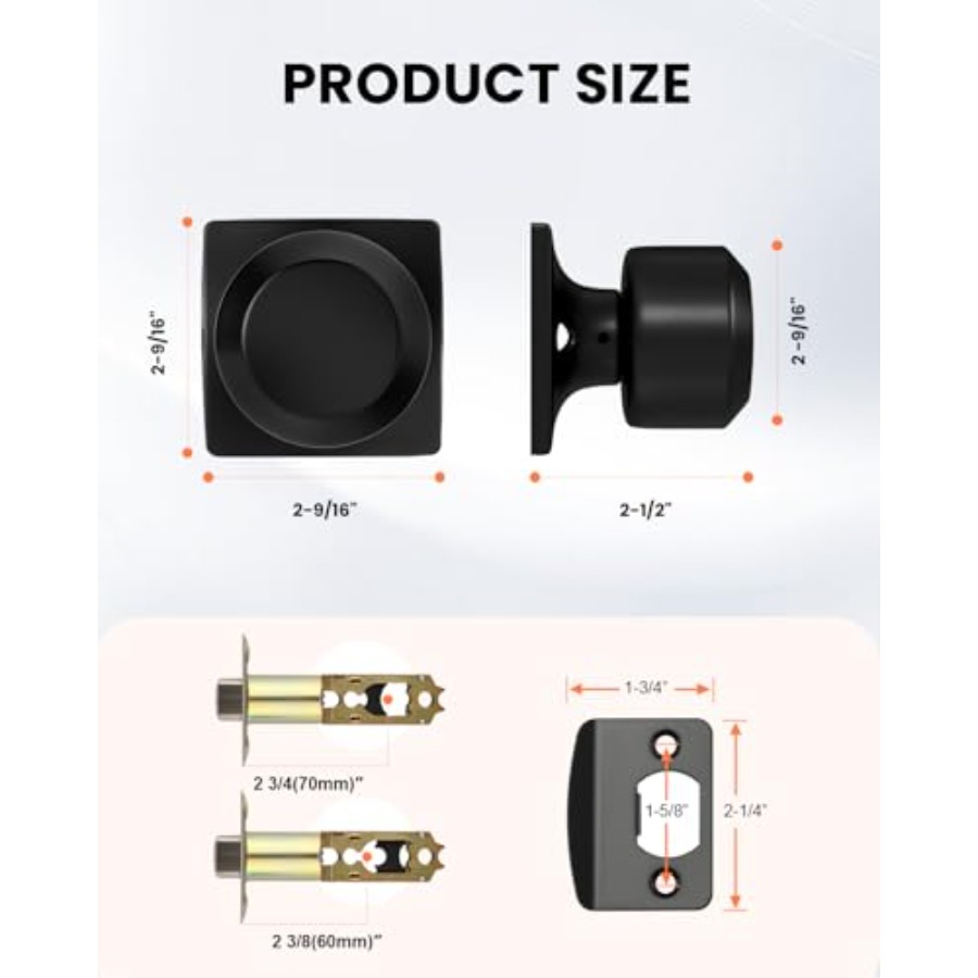 Packs Interior Door Knobs, Doo - مراجعة Door Knob Replacement وسعره
