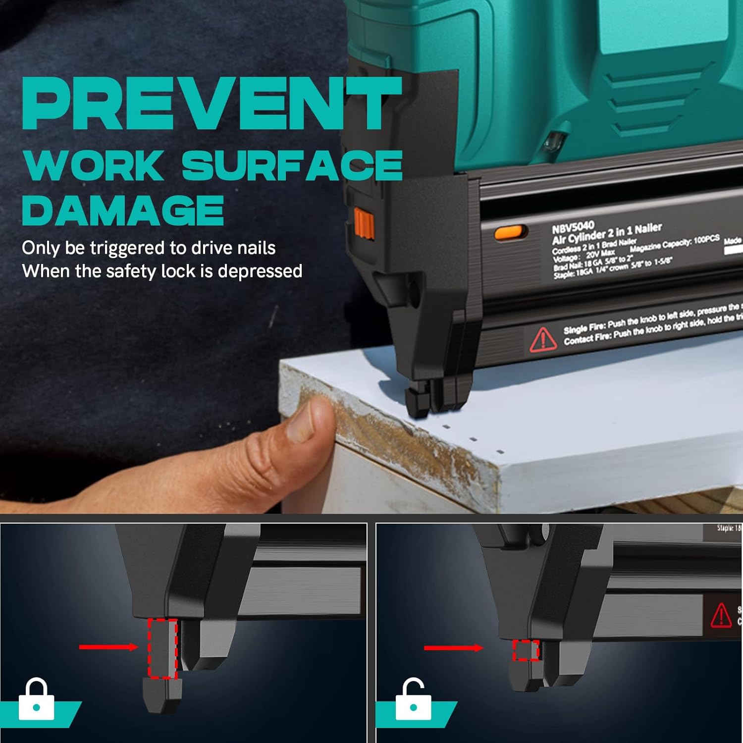 Cordless Brad Nailer 2 in 1 20 - مراجعة Home Improvement Brad وسعره