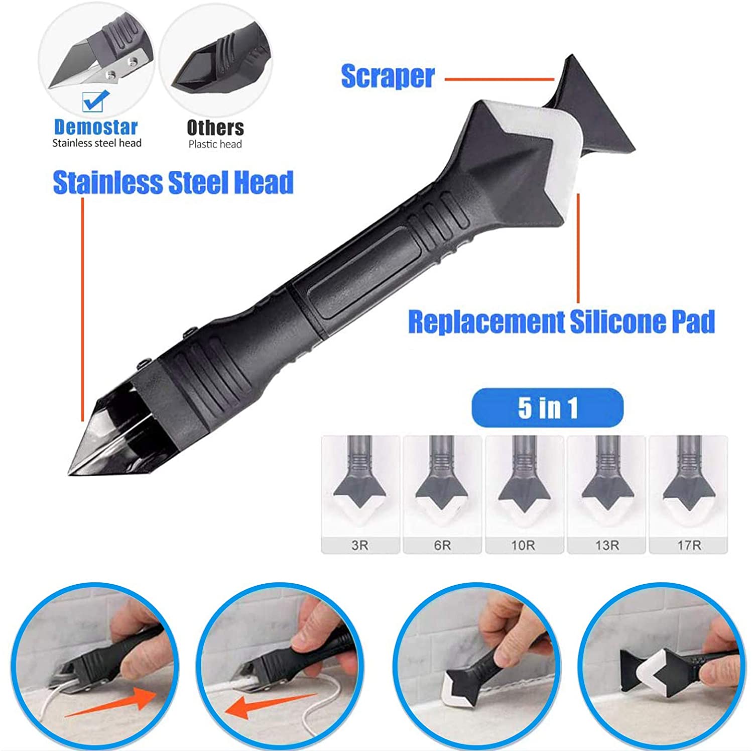 5 in 1 Silicone Caulking Tools - مراجعة Bathroom Caulk Siliconized وسعره