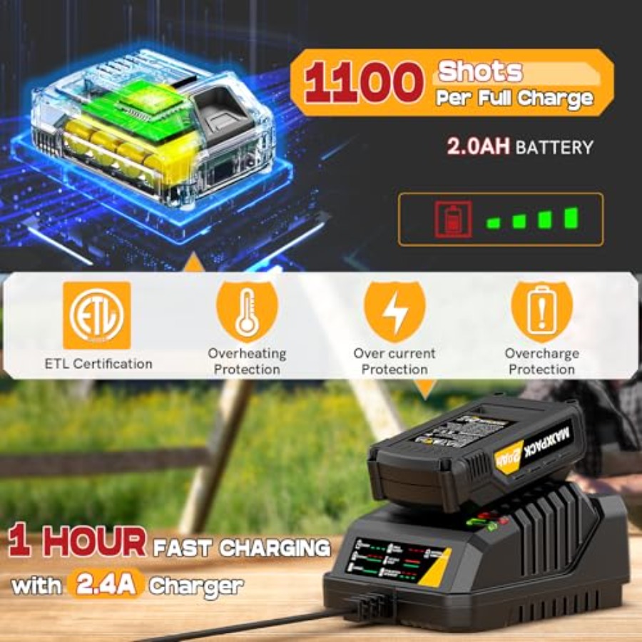 20V Cordless Nail Gun Battery  - مراجعة Home Improvement Brad وسعره