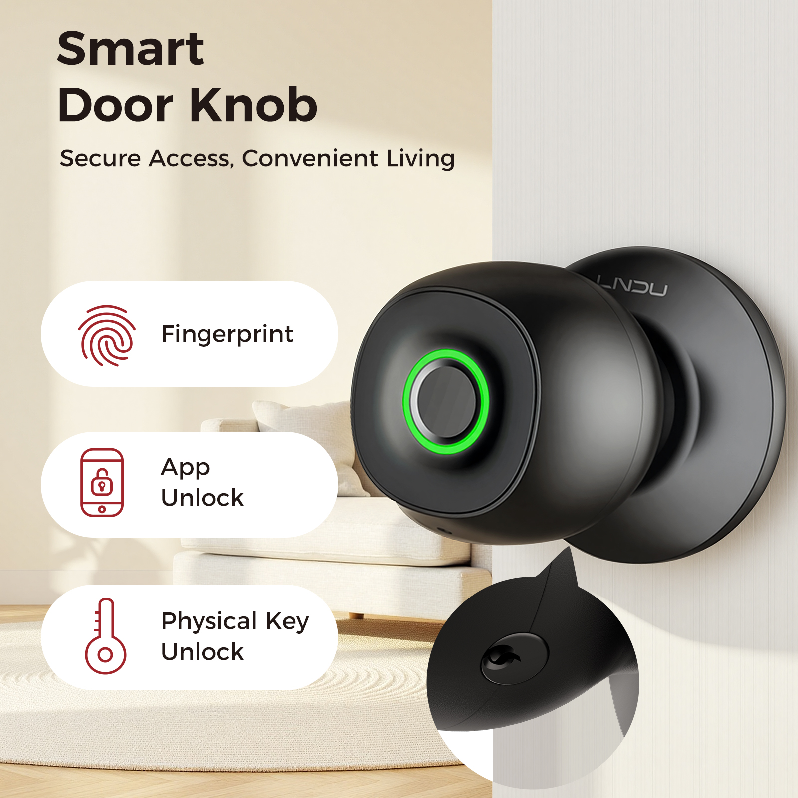 Fingerprint Door Lock Smart Ke - مراجعة Door Knob Replacement وسعره