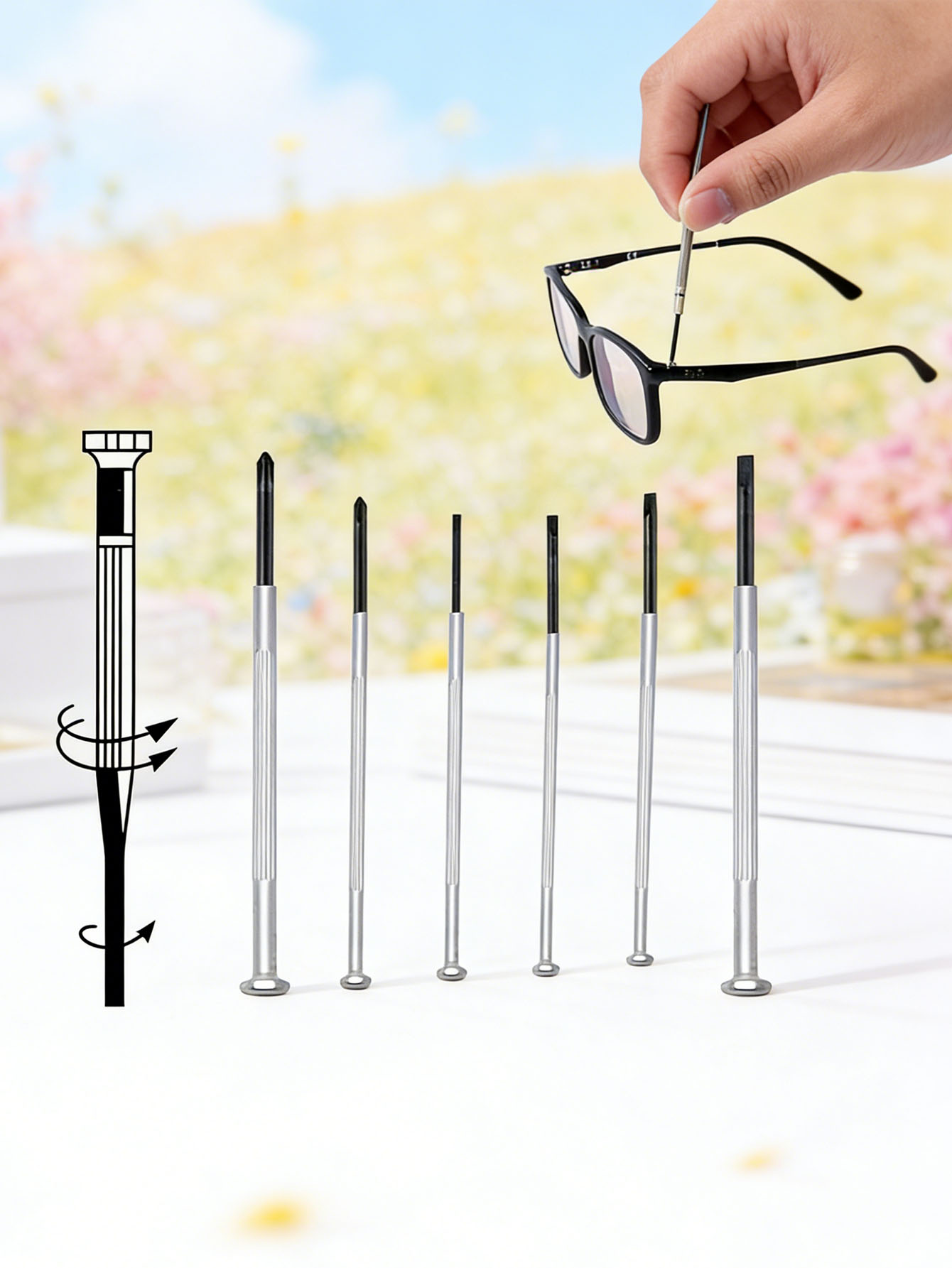 6pcs screwdriver set, eyewear  - مراجعة Screwdriver Set Precision وسعره